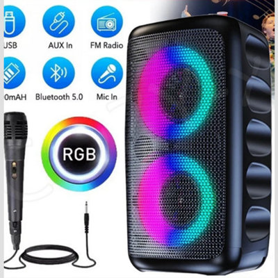 B&Q Rgb Portable Bluetooth Speaker Heavy Bass Waterproof Party Speaker