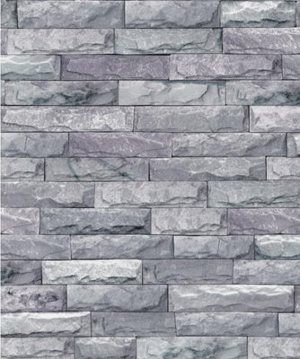 Zed Décor Zed Decor Brick Slate Grey Vinyl Wallpaper 9.2 X 0.53M Hm12-0101 from B&Q
