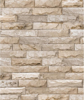 Zed Décor Zed Decor Brick Slate Cream Vinyl Wallpaper 9.2 X 0.53 M Hm12-0105 from B&Q