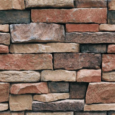 Zed Décor Zed Decor Stone Brick Effect Brown Vinyl Wallpaper Hm12-1501 from B&Q