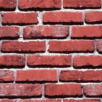 Zed Décor Zed Decor 3D Classic Retro Smooth Red Brick Vinyl Wallpaper Hm12-0701 from B&Q
