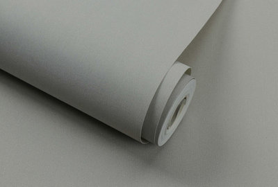 Zed Décor Zed Decor Light Grey Plain Textured Vinyl Wallpaper 571003 from B&Q