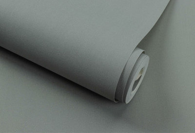 Zed Décor Zed Decor Dark Grey Plain Textured Vinyl Wallpaper 571004 from B&Q