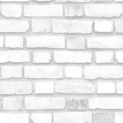 Zed Décor Zed Decor Chalk White Brick Effect Vinyl Wallpaper 621015 from B&Q