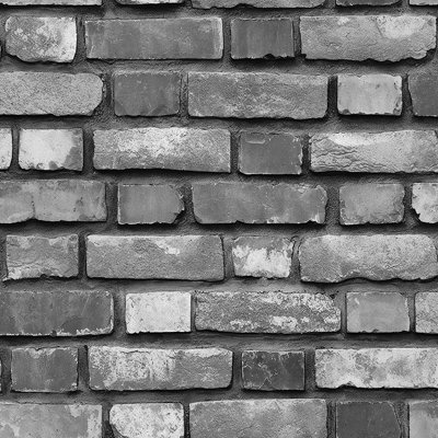 Zed Décor Zed Decor Realistic Dark Grey Brick Effect Vinyl Wallpaper 621017 from B&Q