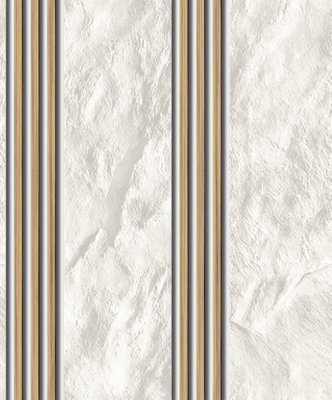 Zed Décor Zed Decor 3D Artistic Cream Wood Panel Vinyl Wallpaper 621027 from B&Q