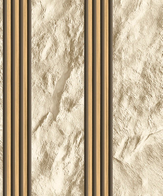 Zed Décor Zed Decor 3D Artistic Beige Wood Panel Vinyl Wallpaper 621028 from B&Q