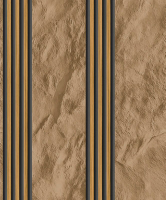 Zed Décor Zed Decor Artistic Gold Brown Wood Panel Vinyl Wallpaper 621030 from B&Q
