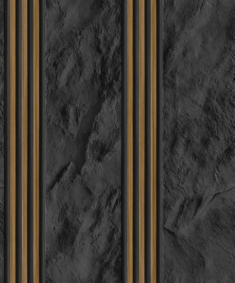 Zed Décor Zed Decor Artistic Gold Charcoal Wood Panel Vinyl Wallpaper 621031 from B&Q