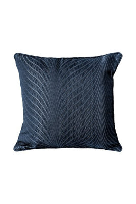 Wave Collection Cushion Cover In Navy from B&Q