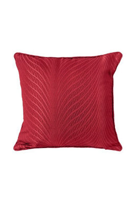 Wave Collection Cushion Cover In Cranberry from B&Q