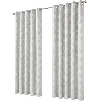  - Paris Jacquard Eyelet Curtains In Natural167Cm X 228Cm