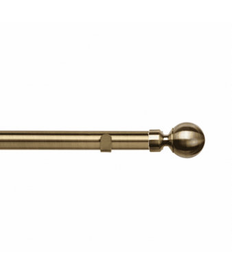 Unknown 28mm Fixed Length Metal Eyelet Curtain Pole Set In Antique BrassMet Ball Finial230Cm from B&Q