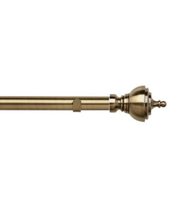 Unknown 28mm Fixed Length Metal Eyelet Curtain Pole Set In Antique BrassVienna Finial350Cm from B&Q