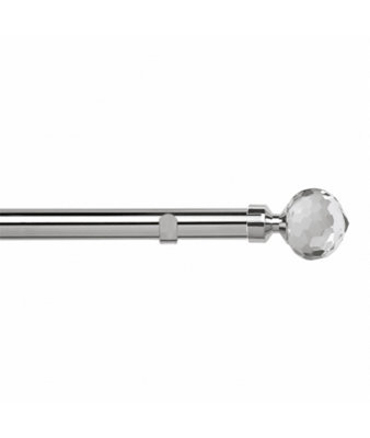 Unknown 28mm Fixed Length Metal Eyelet Curtain Pole Set In ChromeBella Finial80Cm from B&Q