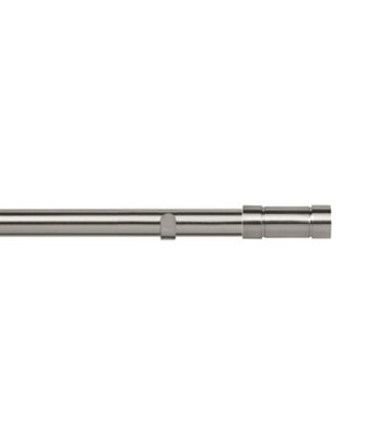 Unknown 28mm Fixed Length Metal Eyelet Curtain Pole Set In Satin SilverAspect Finial140Cm from B&Q