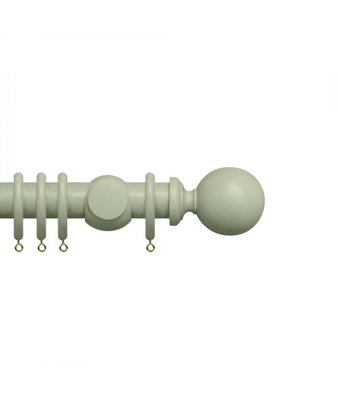 Premium 35mm Wooden Curtain Pole SetLight Grey 420Cm from B&Q