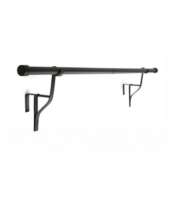 - 16-19mm Extendable No-Drill Over-Door Curtain Pole70Cm-120CmBlack