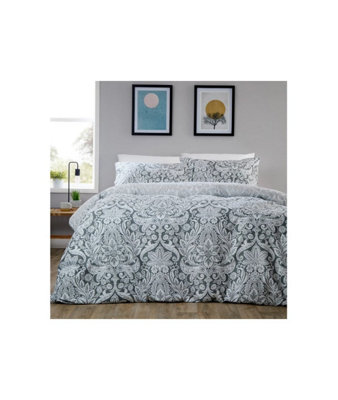 Aria Microfibre Duvet Set In GreyKing from B&Q