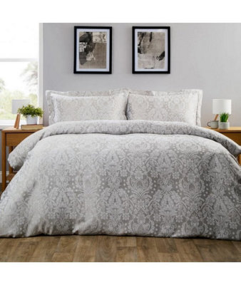 Dorchester Jacquard Duvet Set In GreyKing from B&Q