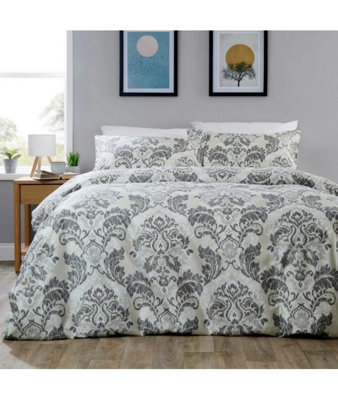 Regal Damask Duvet Set In GreyDouble from B&Q