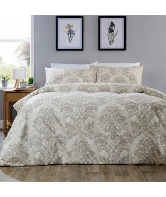 Regal Damask Duvet Set In NaturalDouble from B&Q