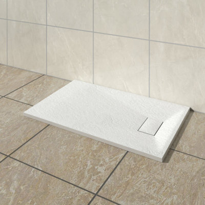 Vruc Wetroom Shower Enclosure Tray Rectangular Smc Slate Effect 1200X700mm White from B&Q