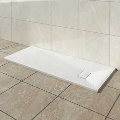 Vruc Wetroom Shower Enclosure Tray Rectangular Smc Slate Effect 1700X700mm White from B&Q