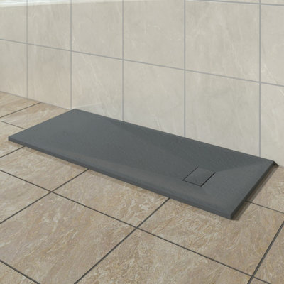 Vruc Wetroom Shower Enclosure Tray Rectangular Smc Slate Effect 1800X700mm Anthracite from B&Q