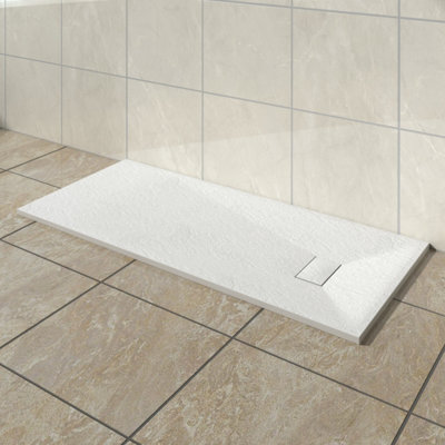 Vruc Wetroom Shower Enclosure Tray Rectangular Smc Slate Effect 1700X800mm White from B&Q