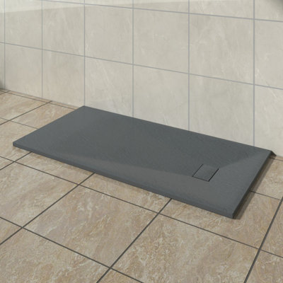Vruc Wetroom Shower Enclosure Tray Rectangular Smc Slate Effect 1700X900mm Anthracite from B&Q