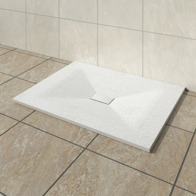 Vruc Wetroom Shower Enclosure Tray Rectangular Smc Slate Effect 1200X1000mm White from B&Q