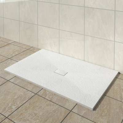 Vruc Wetroom Shower Enclosure Tray Rectangular Smc Slate Effect 1500X1000mm White from B&Q