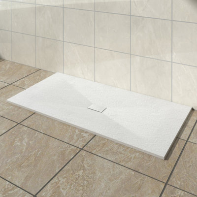 Vruc Wetroom Shower Enclosure Tray Rectangular Smc Slate Effect 1800X1000mm White from B&Q
