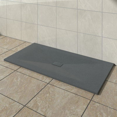 Vruc Wetroom Shower Enclosure Tray Rectangular Smc Slate Effect 2000X1000mm Anthracite from B&Q