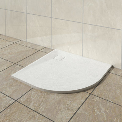 Vruc Wetroom Shower Enclosure Tray Quadrant Smc Slate Effect 800X800mm White from B&Q