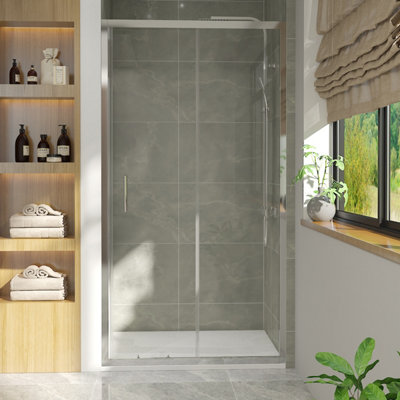 Vruc 1000X1900mm Shower Enclosure Sliding Door Chrome from B&Q