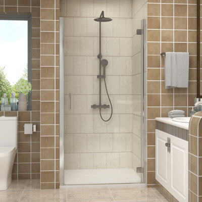 Vruc 1000X1900mm Shower Enclosure Hinged Door Chrome from B&Q