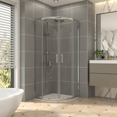 Vruc Quadrant Shower Enclosure 800 X 800 X 1900 mm Chrome from B&Q