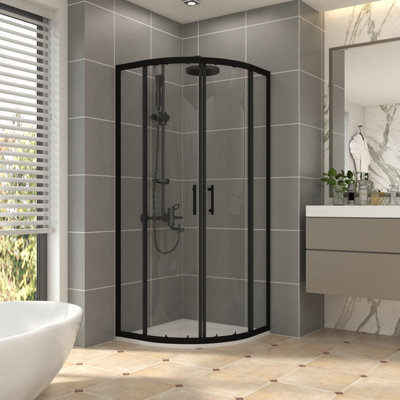 Vruc Quadrant Shower Enclosure 800 X 800 X 1900 mm Black from B&Q