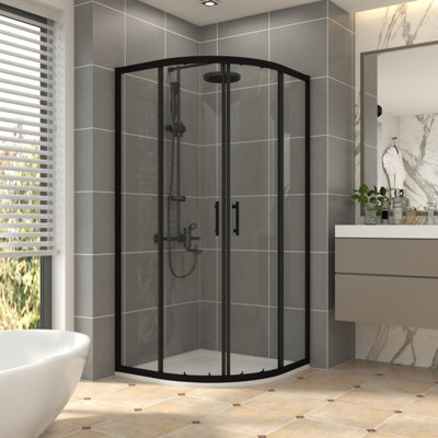 Vruc Quadrant Shower Enclosure 900 X 900 X 1900 mm Black from B&Q