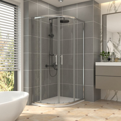 Vruc Offset Quadrant Shower Enclosure 1000 X 800 X 1900 mm Chrome from B&Q
