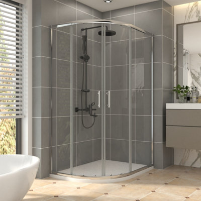 Vruc Offset Quadrant Shower Enclosure 1200 X 900 X 1900 mm Chrome from B&Q