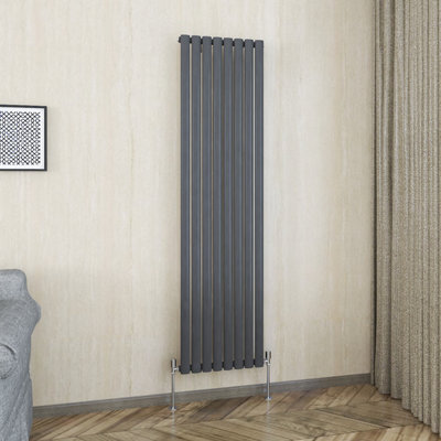 Vruc Single Oval Column Designer Radiator Anthracite 1800X472mm from B&Q