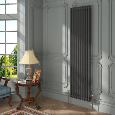Vruc Cast Iron Style Radiator Traditional 3 Column 1800X472mm Anthracite from B&Q