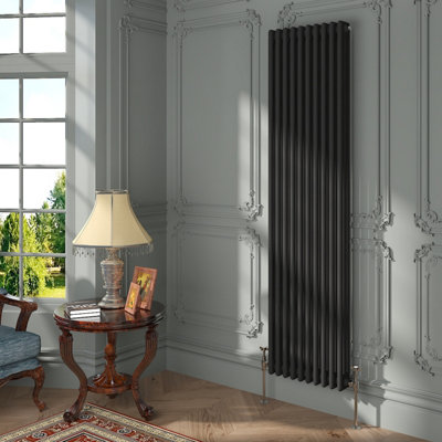 Vruc Cast Iron Style Radiator Traditional 3 Column 1800X472mm Black from B&Q