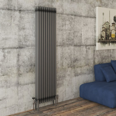 Vruc Cast Iron Style Radiator Traditional 3 Column 1800X472mm Raw Metal from B&Q
