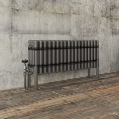 Vruc Cast Iron Style Radiator Traditional 4 Column 300X830mm Raw Metal from B&Q