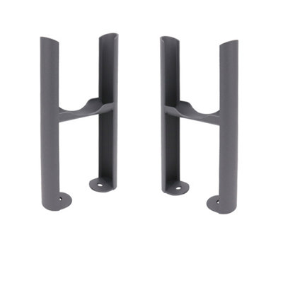 B&Q -  Floor Mounting Feet For Cast Iron Style Traditional 3 Column Radiator Anthracite