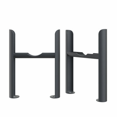 B&Q -  Floor Mounting Feet For Cast Iron Style Traditional 4 Column Radiator Anthracite